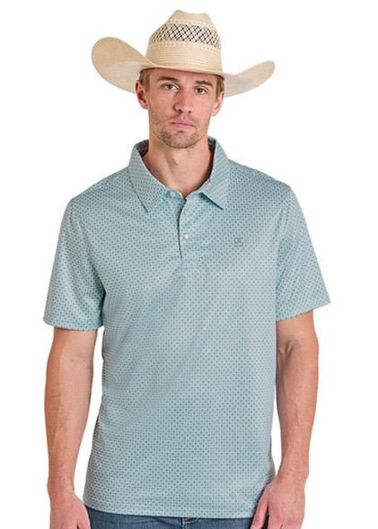 PANHANDLE SLIM TURQUOISE SNAP PRINT - MENS POLO  - TM51T08201