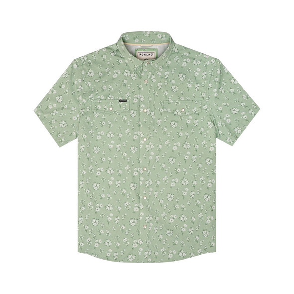 PONCHO  THE BAT MASTERSON GREEN DAISY - MENS SHIRT  - THE BAT MASTERSON