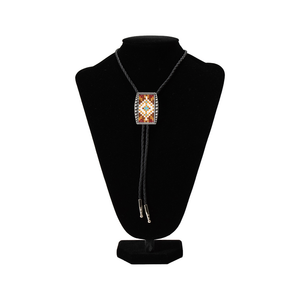 DOUBLE S BOLO TIE RECTANGLE BEAD CROSS - ACCESSORIES OTHER  - 22422