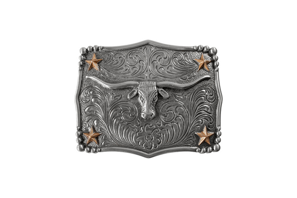 NOCONA RECTANGLE SCALLOPED LONGHORN - ACC BUCKLE  - 37970