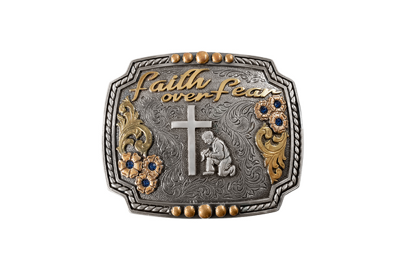 NOCONA FAITH OVER FEAR ANTIQUE GOLD - ACC BUCKLE  - 37968