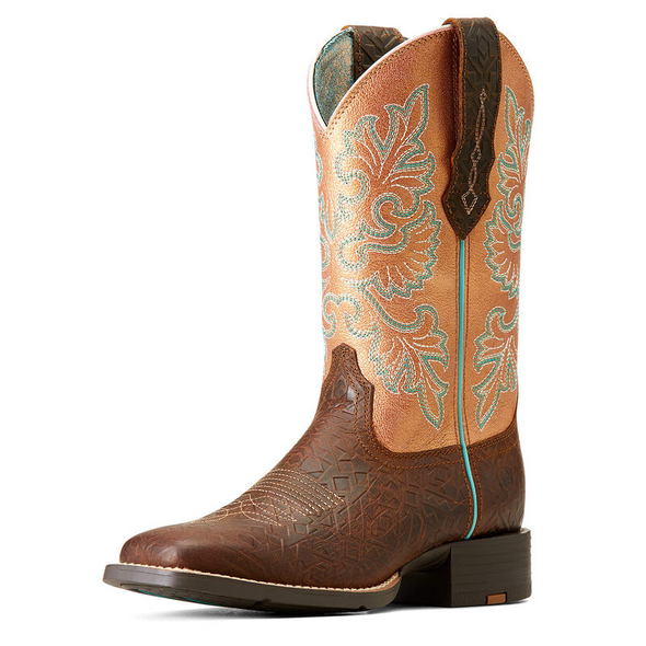 ARIAT ROUND UP TOASTED BLANKET EMBOS - BOOT LADIES  - 10047039