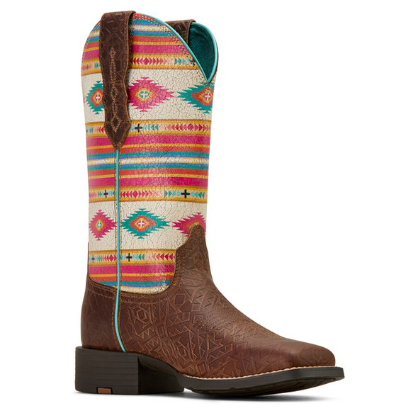 ARIAT ROUND UP TAN SOUTHWEST EMBOSS - BOOT LADIES  - 10061221