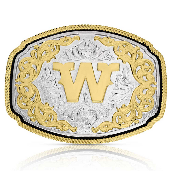 ATTITUDE BY MONTANA SILVERSMITHS WESTERN INITIAL BUCKLE W - ACC BUCKLE  - A1047W