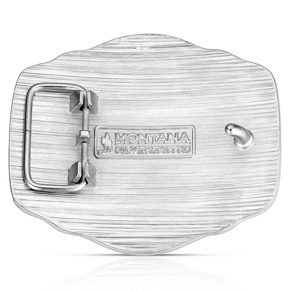 ATTITUDE BY MONTANA SILVERSMITHS ON THE RANGE LONGHORN - ACC BUCKLE  - A1079P