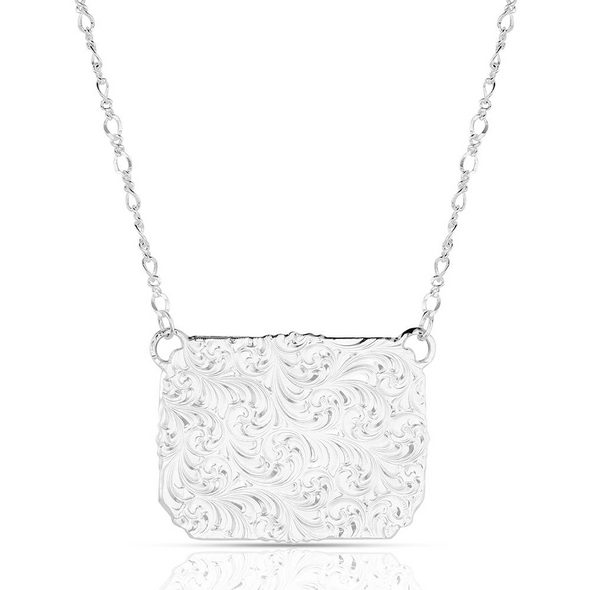 MONTANA SILVERSMITHS BUCKLE NECKLACE WITH LONGHORN - ACCESSORIES JEWELRY NECKLACE - NC6408-384S
