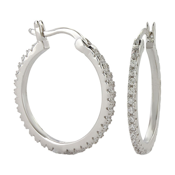 MONTANA SILVERSMITHS MEDIUM CLEAR STONE HOOP - ACCESSORIES JEWELRY EARRINGS - ER3875