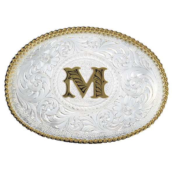 MONTANA SILVERSMITHS INITIAL M SILVER  TWO TONED - ACC BUCKLE  - 700M