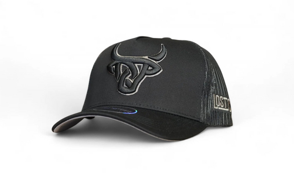 LOST CALF 3D LOGO DARK GREY A FRAME - HATS CAP  - GREY HORNS A FRAME