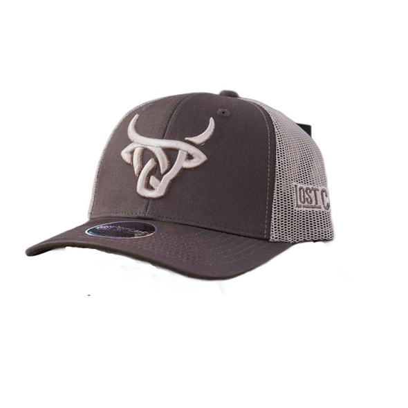 LOST CALF BROWN TAN 3D STITCH LOGO - HATS CAP  - BRANGUS