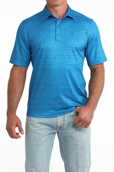 CINCH BLUE RODEO PRINT - MENS POLO  - MTK1865044