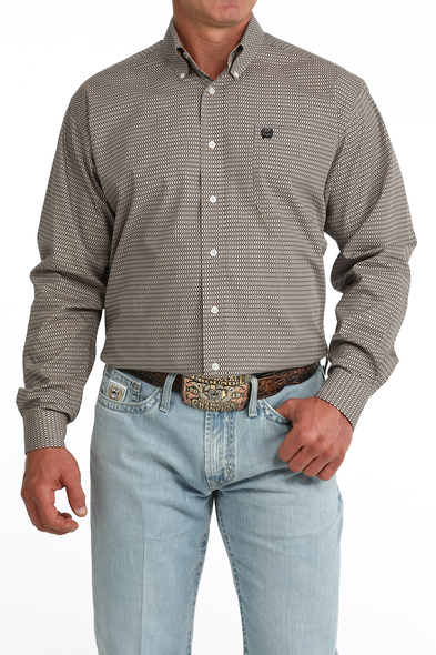 CINCH KHAKI GEOMETRIC PRINT - MENS SHIRT  - MTW1106089