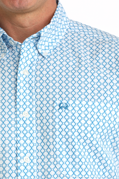 CINCH LIGHT BLUE GEOMETRIC ARENAFLEX - MENS SHIRT  - MTW1704170