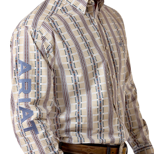 ARIAT TEAM DANIEL WHITE PRINT - MENS SHIRT  - 10073627