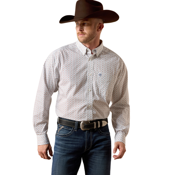 ARIAT WF WILLKE WHITE GEO PRINT - MENS SHIRT  - 10073683