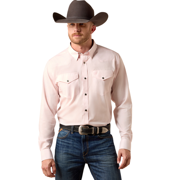 ARIAT WF BARELY PINK FITTED - MENS SHIRT  - 10073487