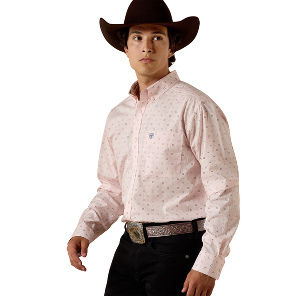 ARIAT WF BARELY PINK GEO PRINT - MENS SHIRT  - 10073690
