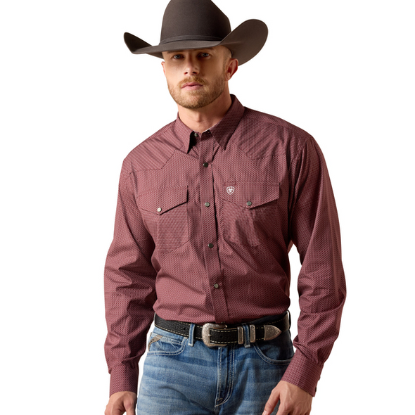 ARIAT WF DION RED MAHOGANY MINI - MENS SHIRT  - 10073656