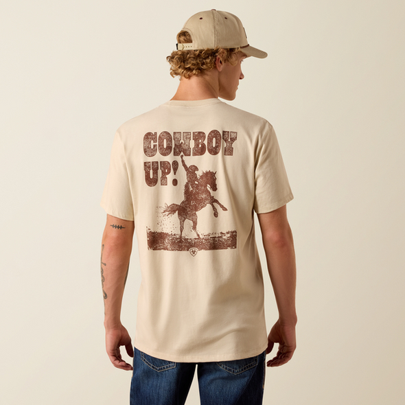 ARIAT COWBOY UP CLASSIC NATURAL - MENS TEE  - 10073414
