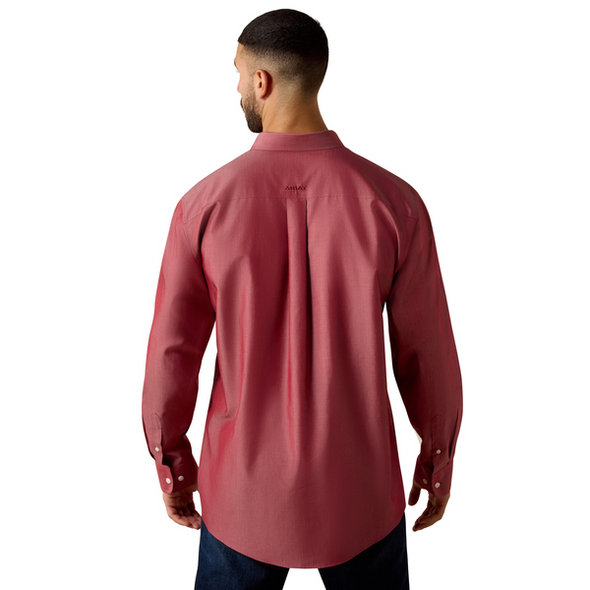 ARIAT SOLID PINPOINT OXFORD RHUBARB - MENS SHIRT  - 10073476