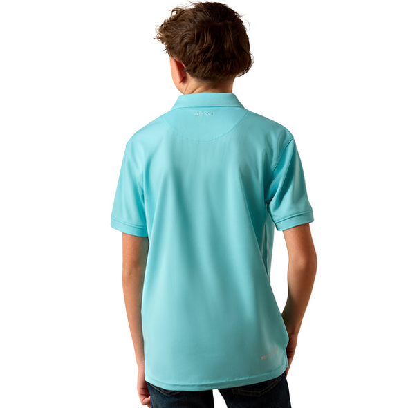 ARIAT TEK ANGEL BLUE POLO - KIDS BOYS POLO - 10073479