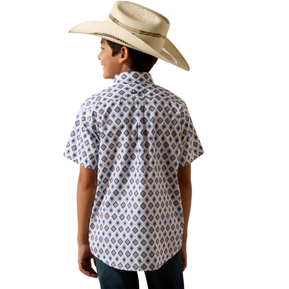 ARIAT BAXTER WHITE SOUTHWEST PRINT - KIDS BOYS SHIRT - 10073675