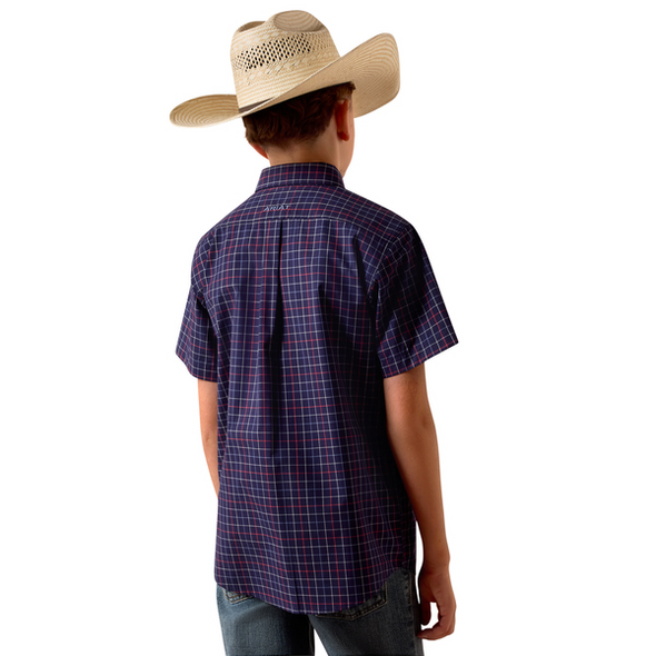ARIAT PRO BERNARD BLUE CHECK PRINT - KIDS BOYS SHIRT - 10073639