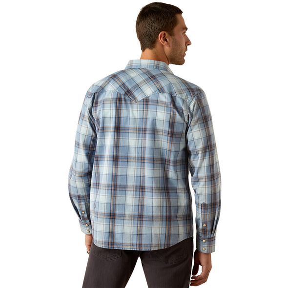 ARIAT HUNTER LIGHT BLUE RETRO PLAID - MENS SHIRT  - 10054713