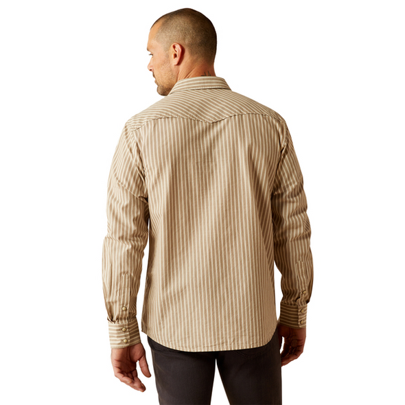 ARIAT HOLLIS RETRO FIT TAN STRIPE - MENS SHIRT  - 10054712
