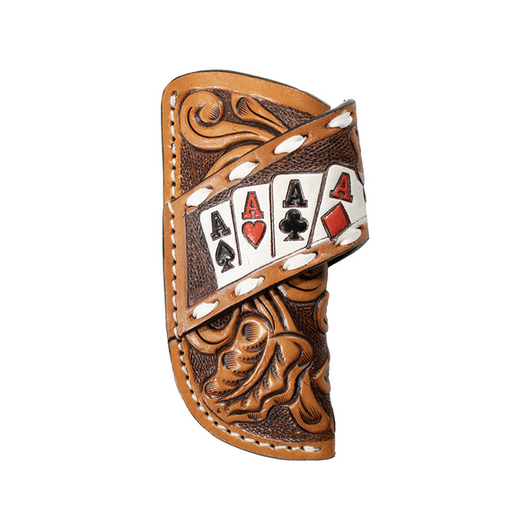 3-D BELT KNIFE SHEATH ACE CARDS TAN - ACC KNIVE SHEATH  - D8403648