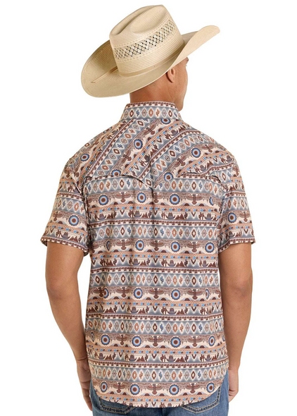 ROCK & ROLL TEK RIPSTOP NOVELTY PRINT - MENS SHIRT  - BMN3S08689