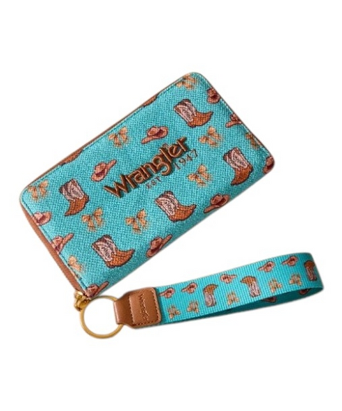 WRANGLER RODEO ICON TURQ PRINT WALLET - ACCESSORIES WALLET  - WG524-W006TQ