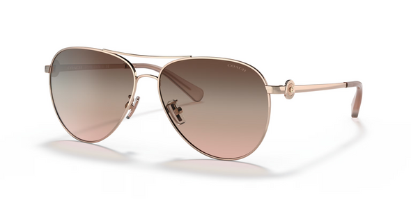 COACH C6178 SHINY ROSE GOLD W/ BROWN - SUNGLASS COACH  - 71289331U8