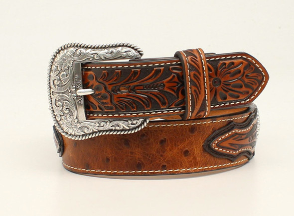 Men's A1037602 Ariat Floral Tab Star Concho Mens Belt – La Raza