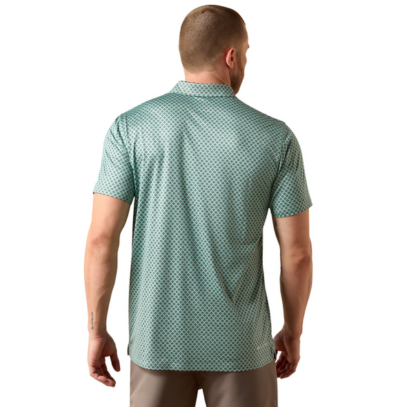 ARIAT BEACH GLASS FITTED PRINT - MENS POLO  - 10073585