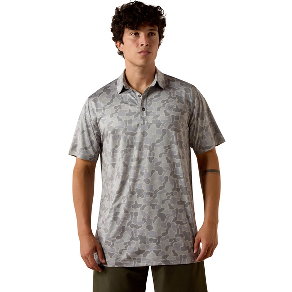 ARIAT SKY ROCKET CAMO PRINT FITTED - MENS POLO  - 10073436