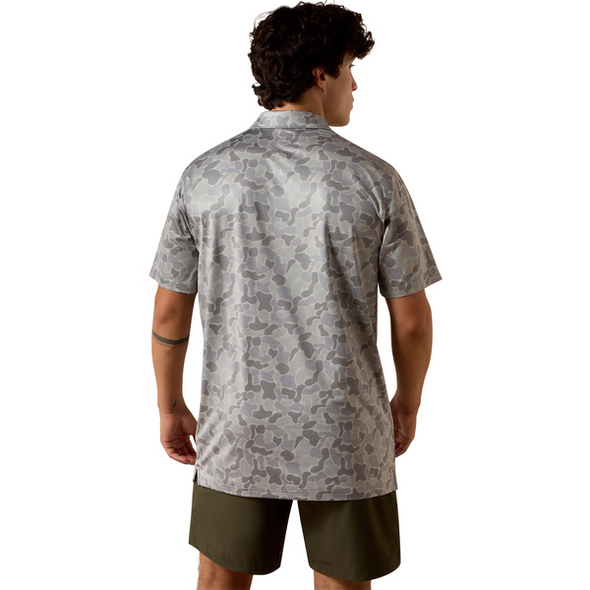 ARIAT SKY ROCKET CAMO PRINT FITTED - MENS POLO  - 10073436