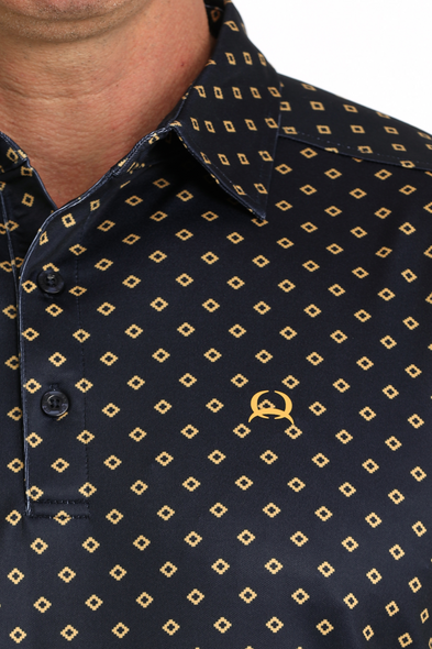 CINCH NAVY YELLOW PRINT - MENS POLO  - MTK1865045