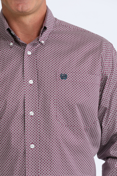 CINCH PURPLE GEOMETRIC PRINT - MENS SHIRT  - MTW1106108