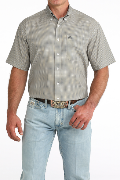 CINCH WHITE GEOMETRIC ARENAFLEX - MENS SHIRT  - MTW1704174