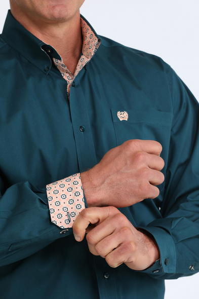 CINCH DARK TEAL SOLID - MENS SHIRT  - MTW1106106