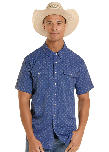 ROCK & ROLL TEK CORE GEO PRINT - MENS SHIRT  - BMN3S08708