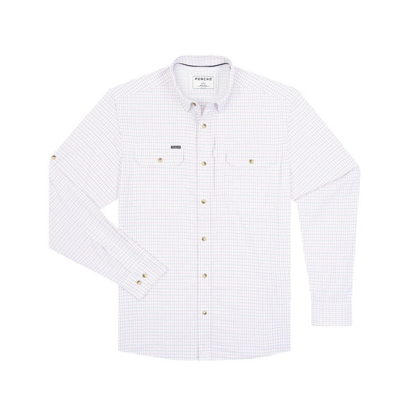 PONCHO  THE 150 RED/BLUE PLAID - MENS SHIRT  - THE 150