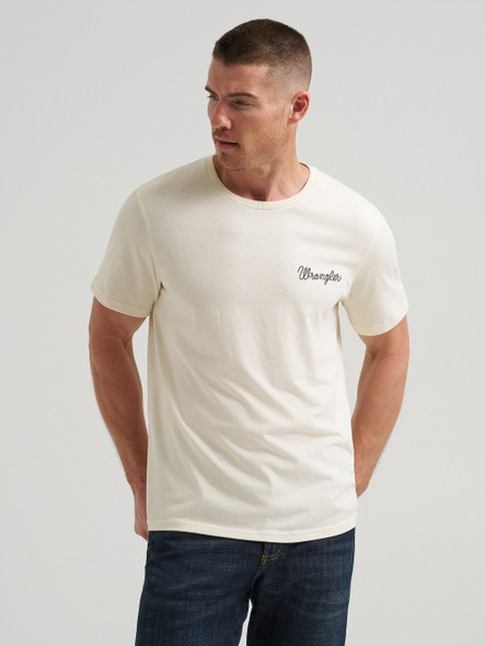 WRANGLER WESTERN ANTIQUE WHITE PRINT - MENS TEE  - 112380270