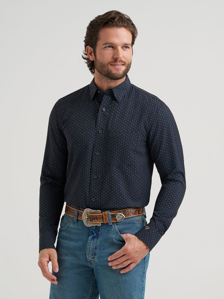 WRANGLER COJO BLACK D SPOTS PRINT - MENS SHIRT  - 112381618