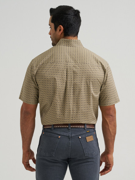 WRANGLER RELAX FIT CLASSIC BROWN PRINT - MENS SHIRT  - 112381626