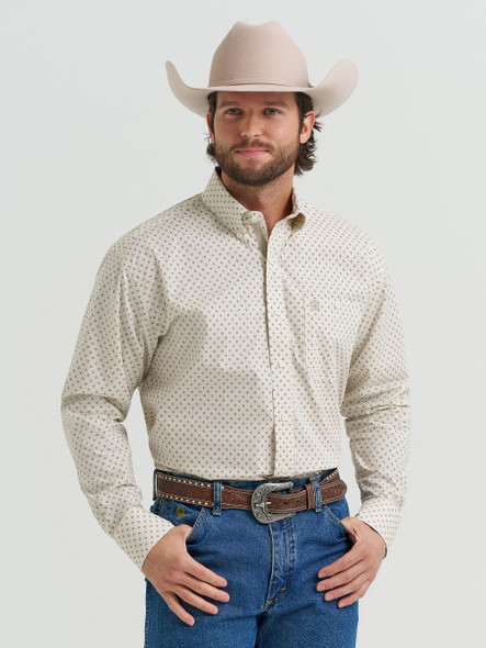 WRANGLER GEORGE STRAIT VINTAGE WHITE - MENS SHIRT  - 112381944