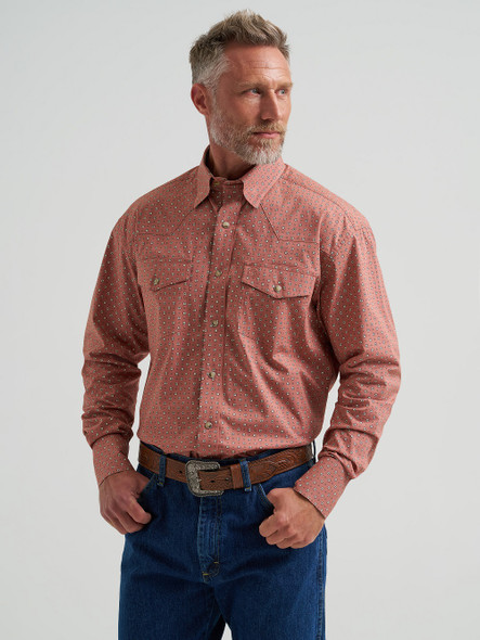 WRANGLER GEORGE STRAIT RUST TRAUBADOUR - MENS SHIRT  - 112381951