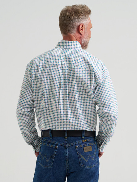 WRANGLER GEORGE STRAIT TEAL PRINT - MENS SHIRT  - 112381967