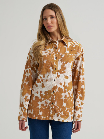 WRANGLER COWHIDE WHITE BOYFRIEND FIT - LADIES SHIRT  - 112382634